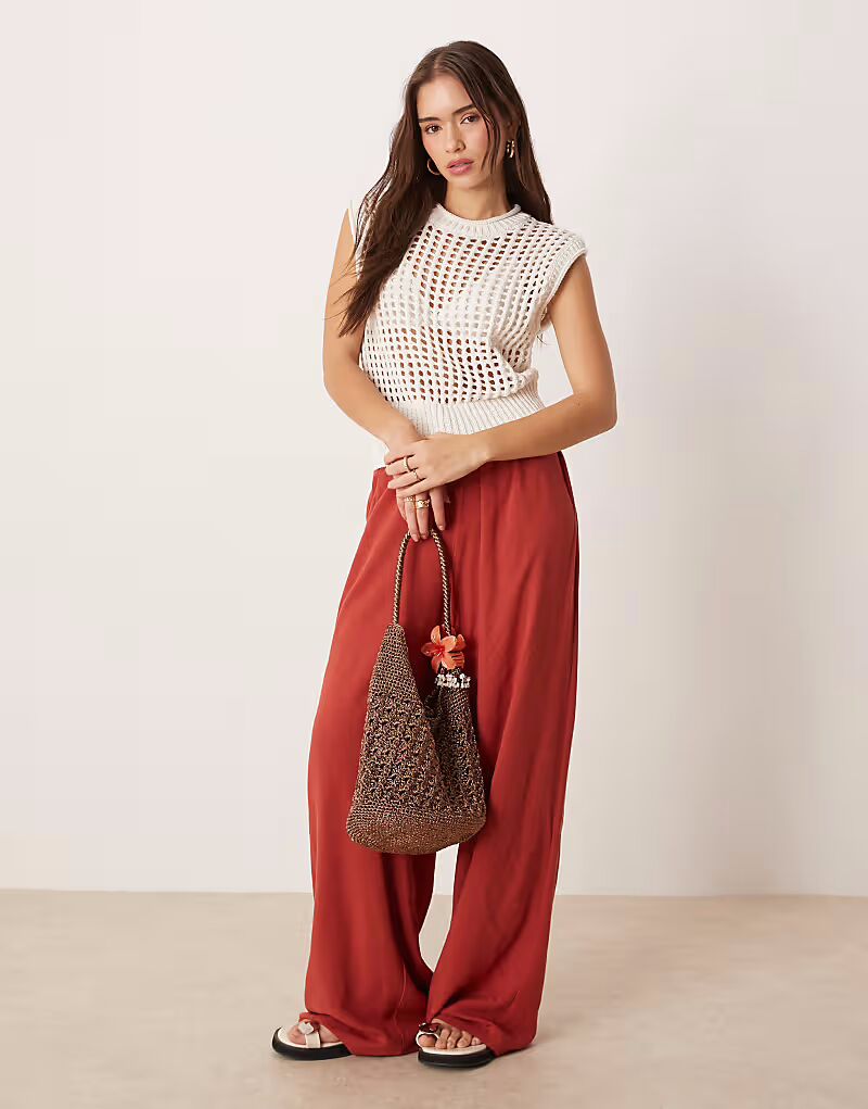 

Майка-топ ASOS DESIGN из трикотажной сетки белого цвета