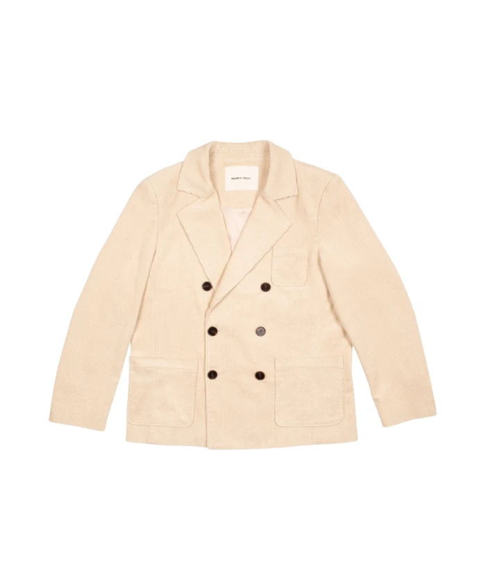 

Бежевый вельветовый двубортный пиджак Bram'S Fruit, бежевый