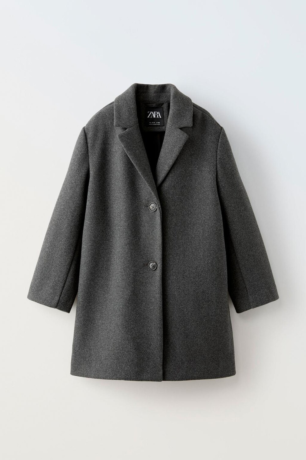 

Пальто с текстурой из войлока ZARA, средне-серый