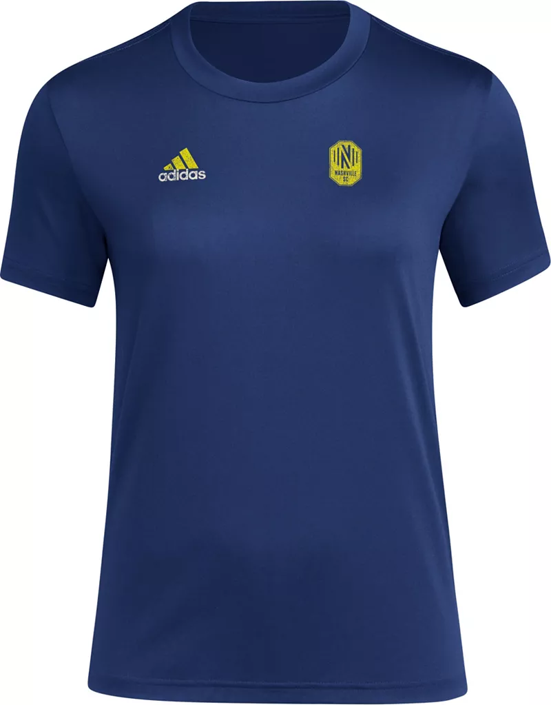 

Женская темно-синяя футболка Adidas Nashville SC 2024 Local Stoic