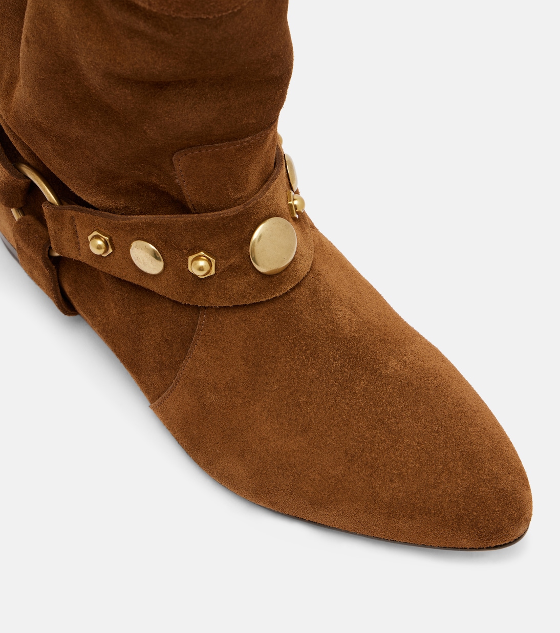 Stania сапоги на шнуровке с заклепками из замши Isabel Marant, Light Bronze/Gold — фото 4