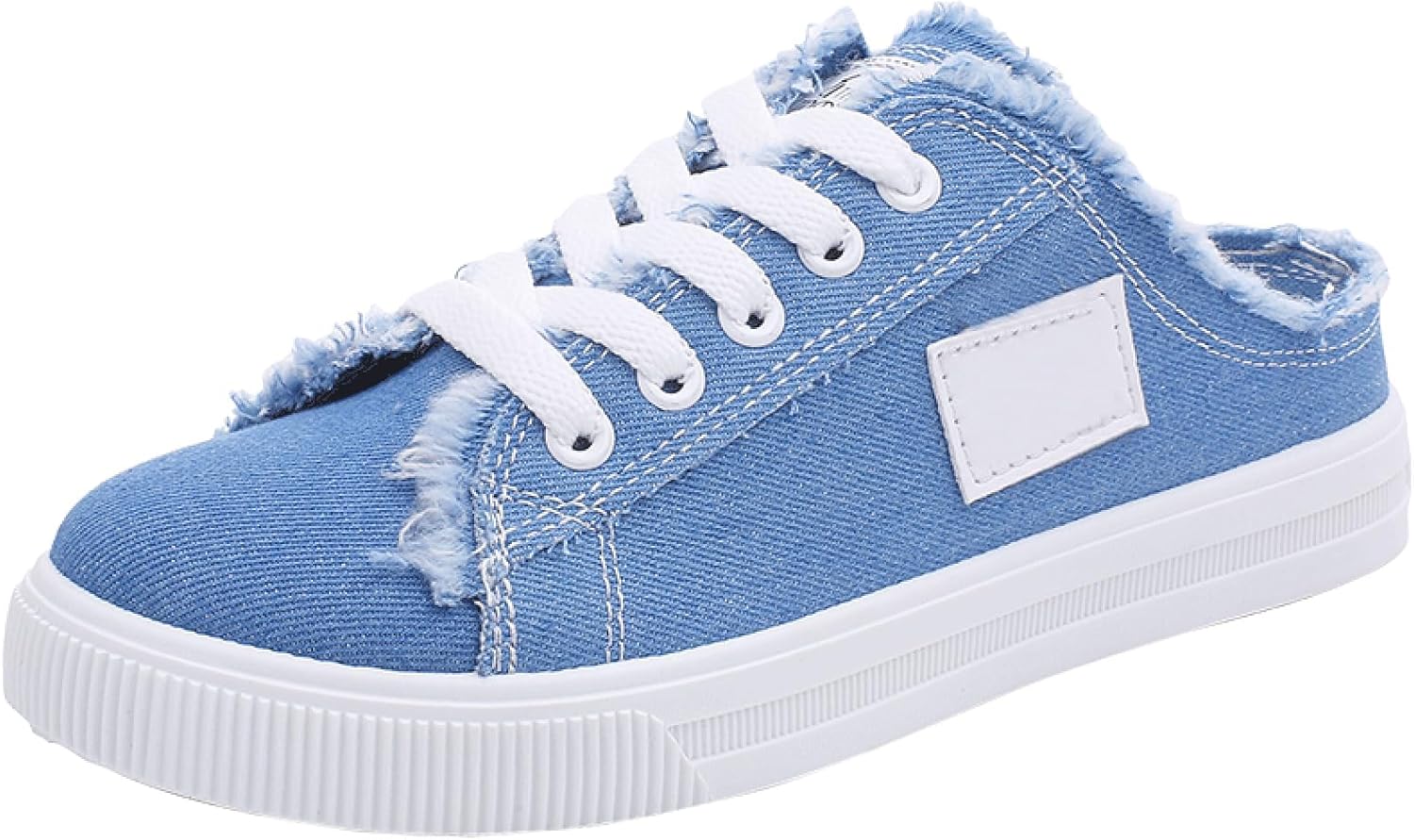 

Женские слипоны-кеды Удобные кеды-мюли из хлопка Повседневные кружевные беззадние туфли Модные закрытые тапочки для ходьбы Легкие нескользящие балетки Летние пляжные кроссовки Generic, синий