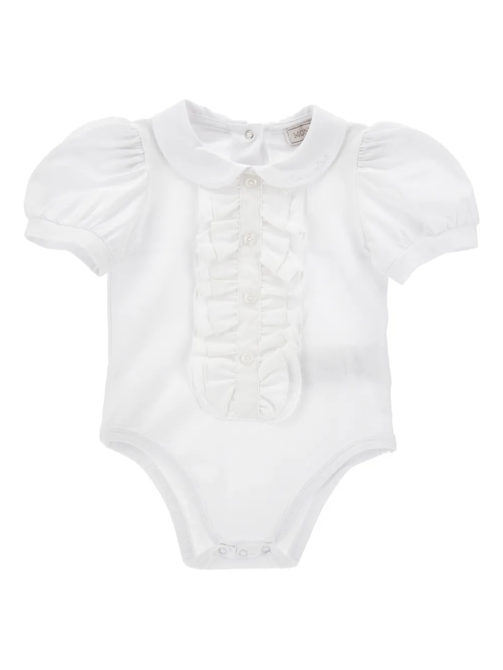 

Боди на пуговицах с оборками Monnalisa, белый
