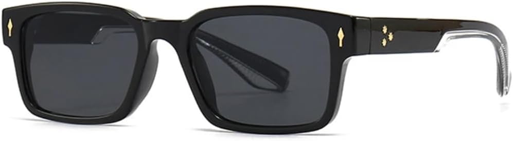 

Винтажные заклепки, мужские панк-солнцезащитные очки, градиентные линзы, защита от УФ-излучения UV400, модные женские роскошные темно-зеленые UUPTTPL, Black Clear Gray