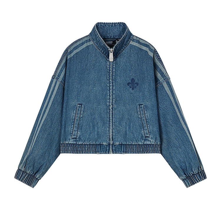 

Palladium Короткое пальто женское винтажное индиго с отложным воротником умеренной длины