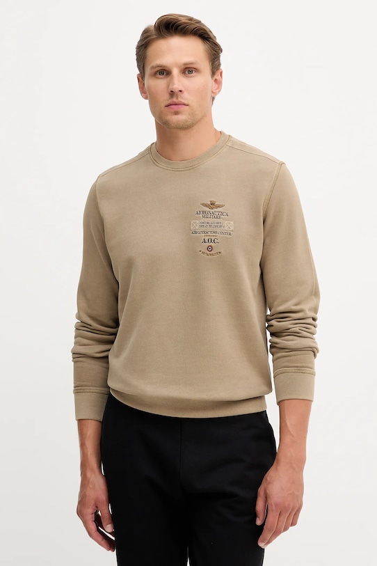 

Хлопковая толстовка Aeronautica Militare, бежевый