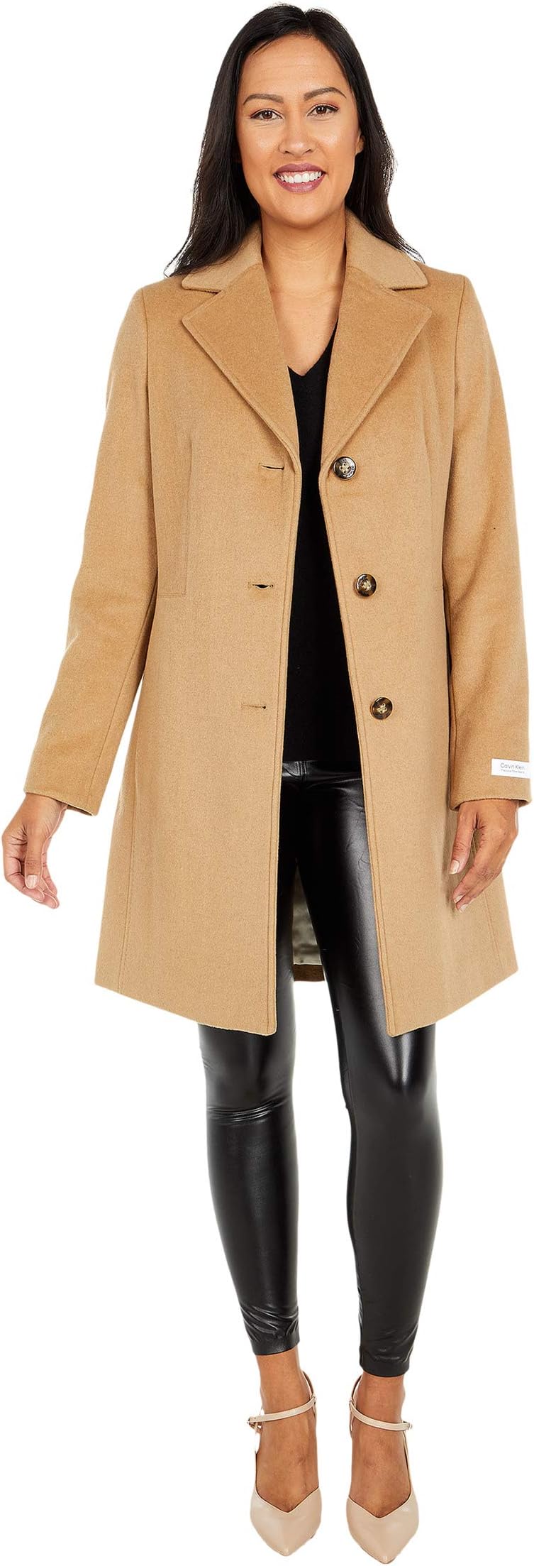 

Пальто Calvin Klein Classic Single Breasted Wool Coat, кэмел