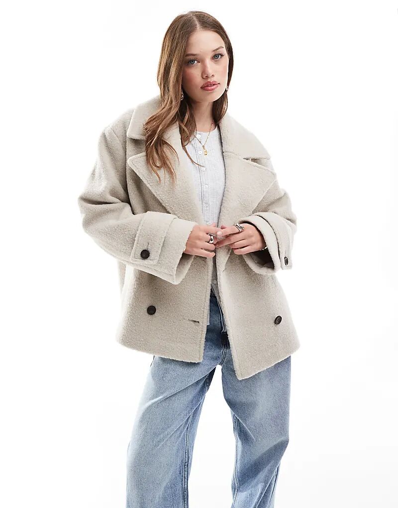 

Бушлат ASOS DESIGN из искусственной шерсти в уютном букле