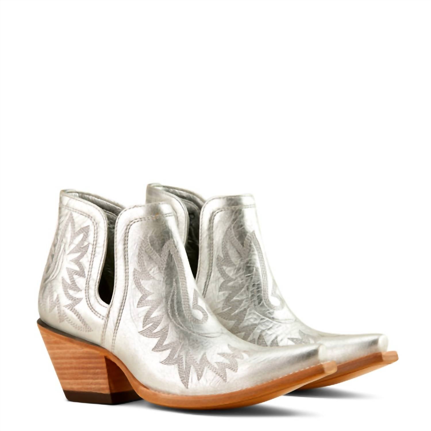 Женские ковбойские ботинки ARIAT Dixon из металлизированной кожи, серебристый