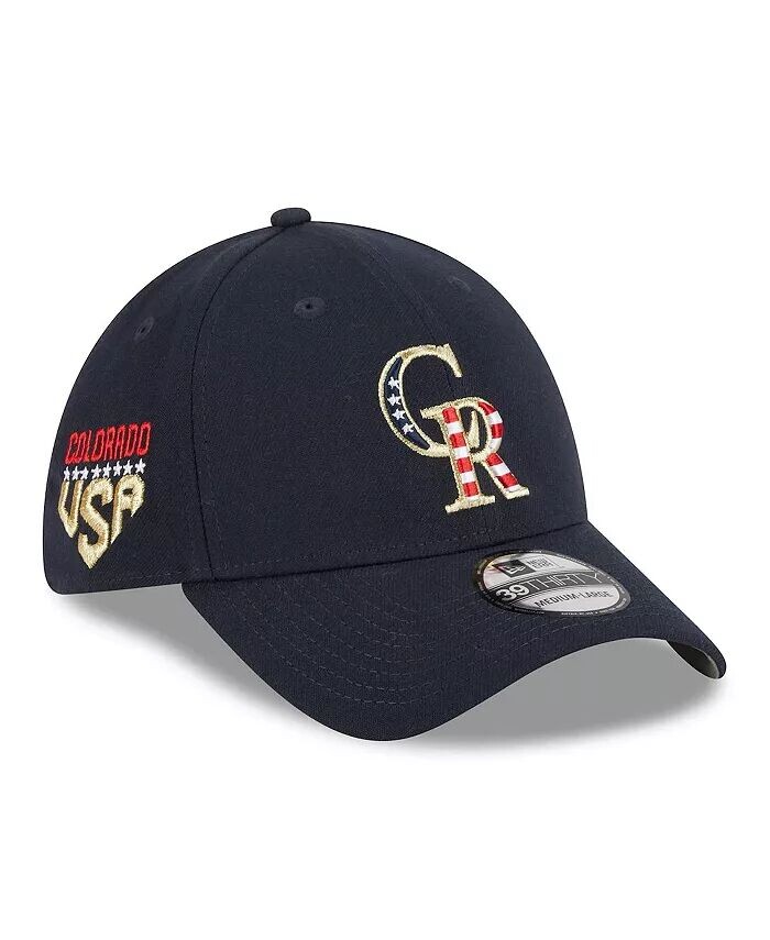 

Мужская темно-синяя шляпа Colorado Rockies 2023 Fourth of июля 39THIRTY Flex Fit Hat New Era