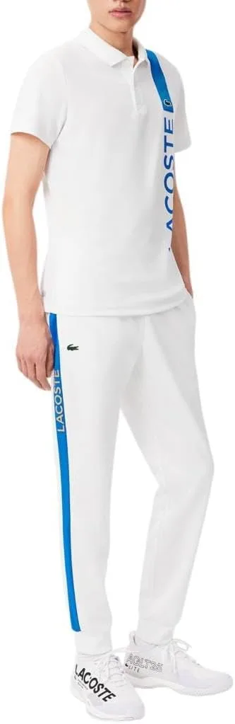 Спортивные брюки Lacoste с принтом, белый/синий