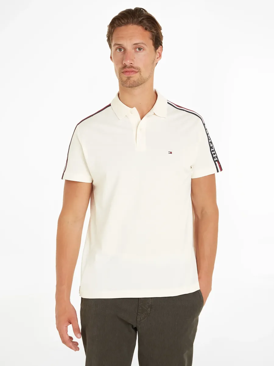 

Рубашка-поло Tommy Hilfiger "GLOBAL STRIPE MONOTYPE REG POLO", с вышитым логотипом, цвет Calico