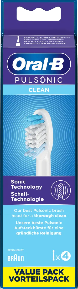 

Насадки-щетки Pulsonic Clean экономичная упаковка 4 шт. Oral-B