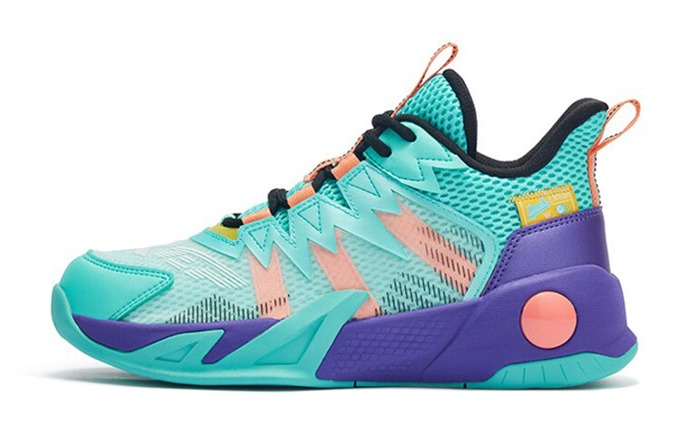 

Детские баскетбольные кроссовки GS Mid-top зеленые/фиолетовые/розовые Xtep