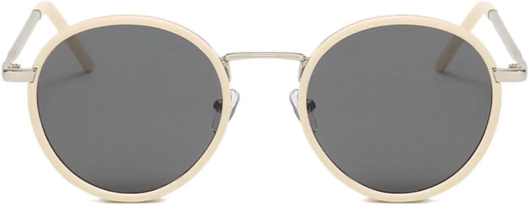 

Солнцезащитные очки с защитой UV400 | Круглая металлическая панк-оправа | Для женщин и мужчин | Для занятий спортом на открытом воздухе и вождения DSVIGF, Black Gray