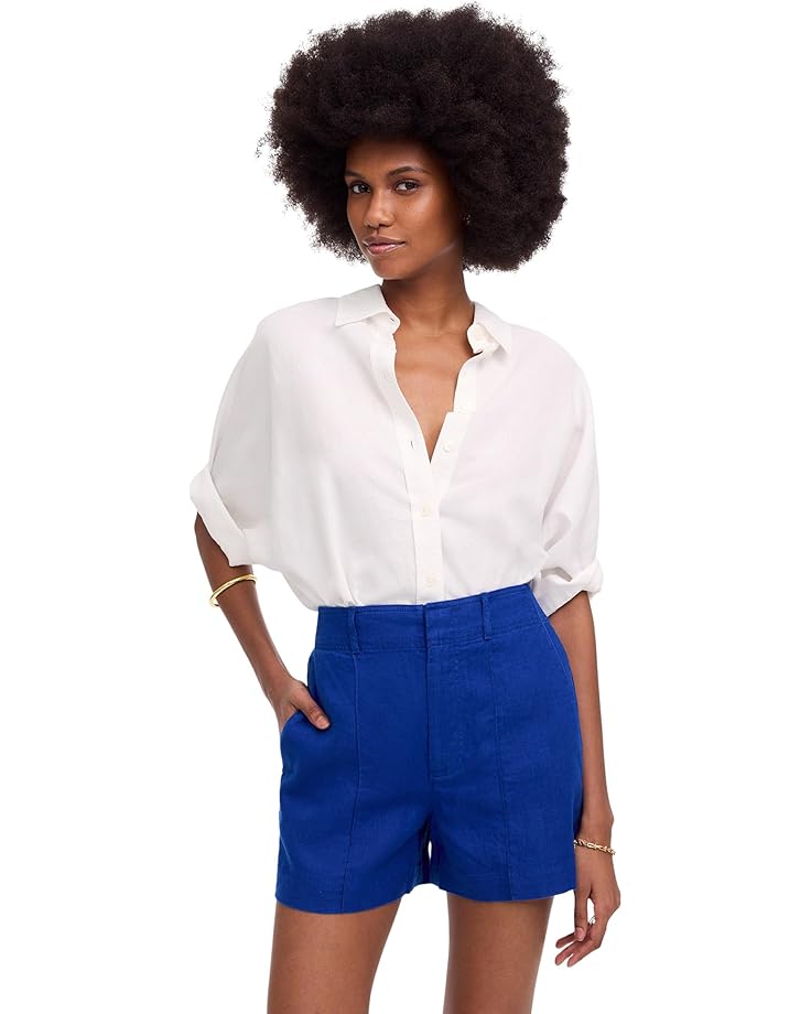

Шорты Madewell Pintucked Shorts In 100% Linen, цвет Bright Sapphire