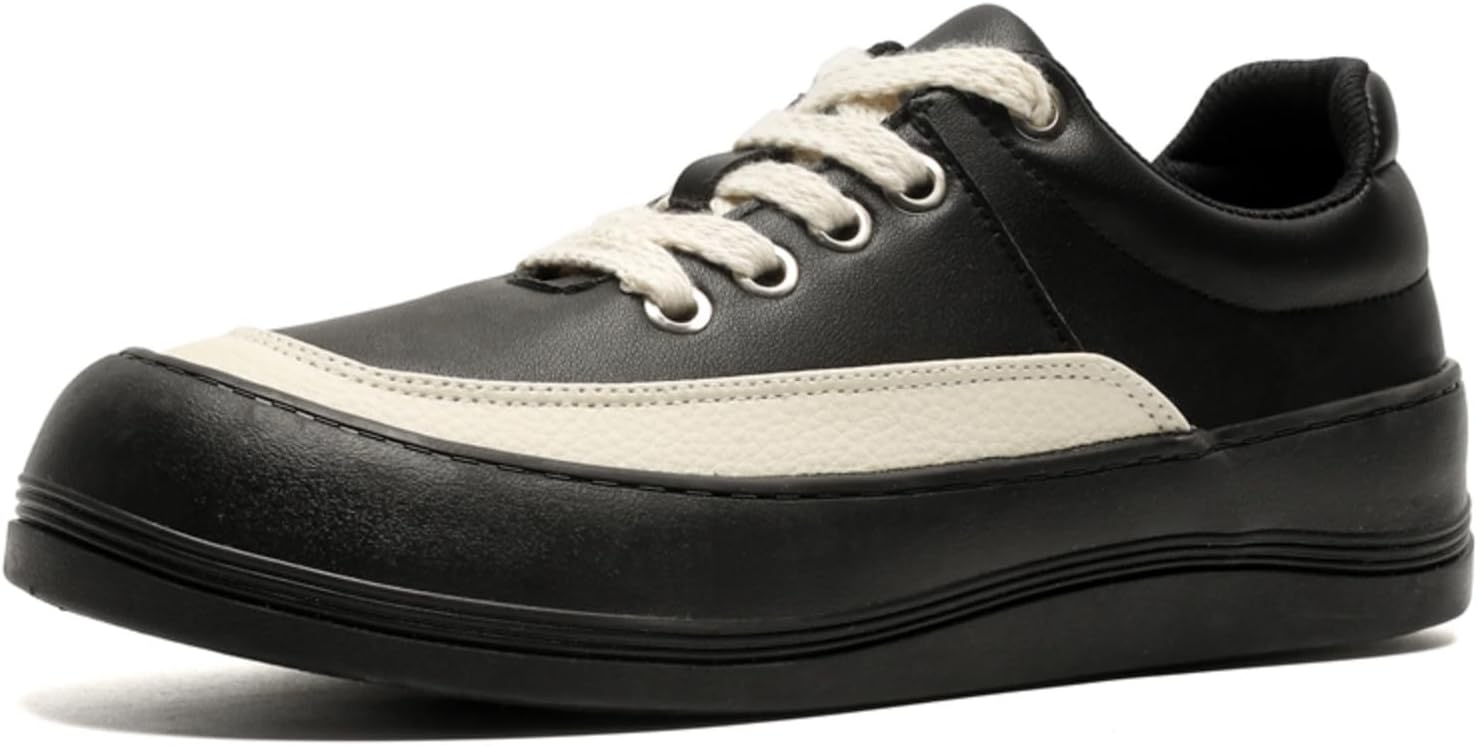 

Мужские повседневные кроссовки на толстой подошве, черно-белые, с цветовыми блоками, на шнуровке, геометрическим рисунком протектора и мягкой внутренней подкладкой Kelibasi