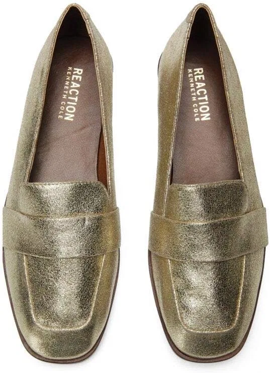 Лоферы из натуральной кожи с квадратным носком, Kenneth Cole, Soft Gold — фото 3