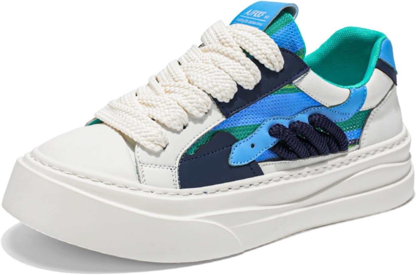 

Мужские кроссовки с массивной подошвой, цветные, низкие, дышащая сетка, повседневная обувь - модные шнуровки для ежедневной ходьбы и городского стиля Kelibasi, синий