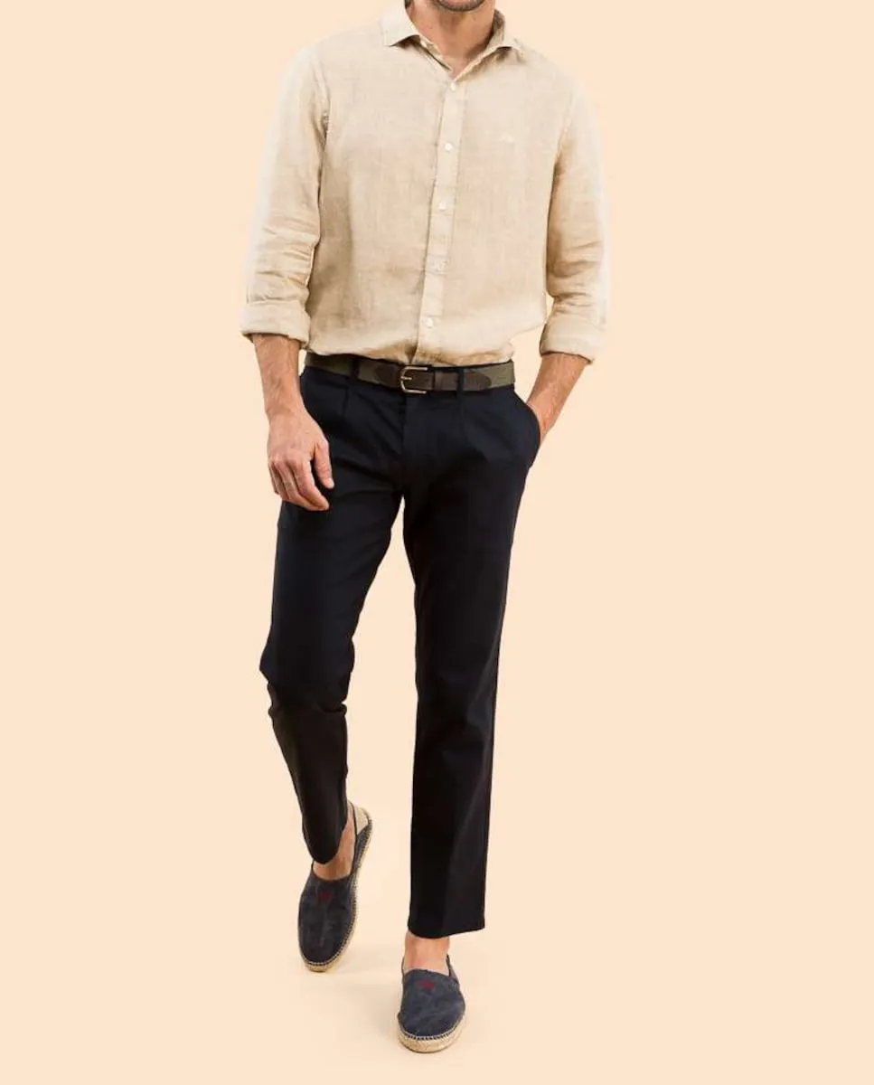 

Мужские классические брюки чинос приталенного кроя темно-синего цвета Scotta 1985, темно-синий