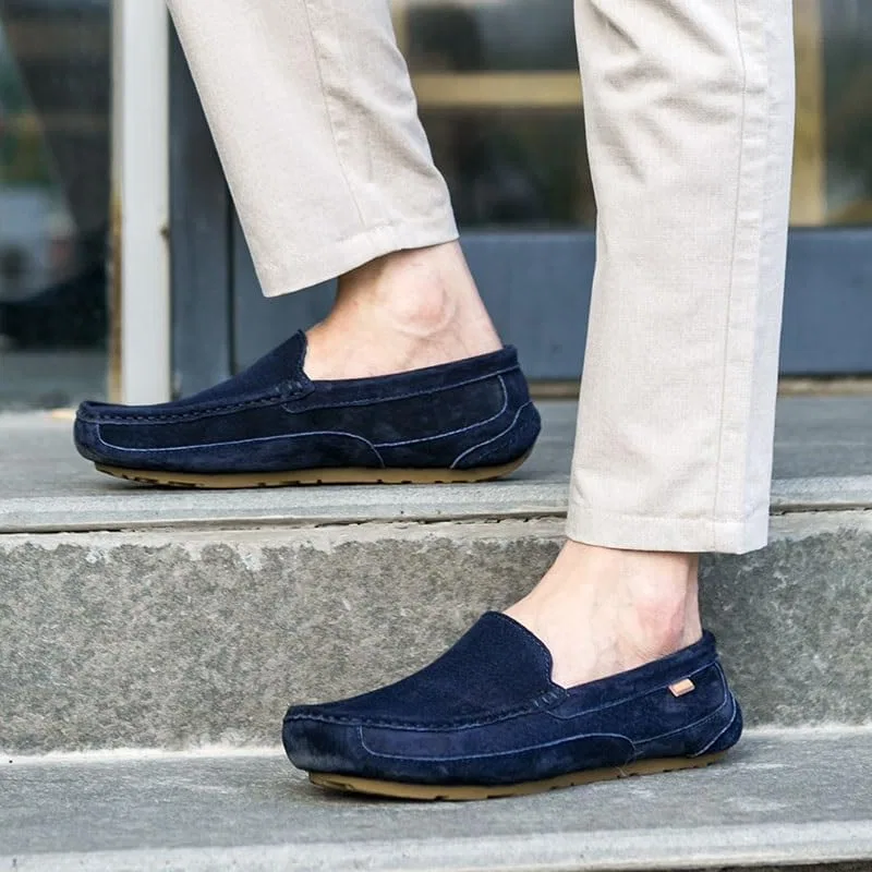Лоферы мужские кожаные Loafers Shoes Blue PUGHGAETZF — фото 4