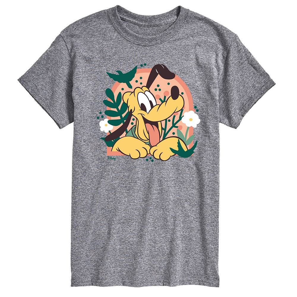 

Мужская футболка Disney's Mickey Mouse & Friends Pluto с рисунком растений, цвет Heather Gray