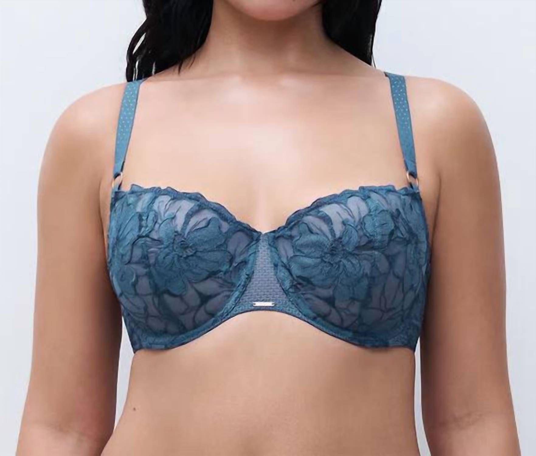 

Chantelle Бюстгальтер Fleurs Signature Lace Demi Bra в джинсовом цвете Blue Denim