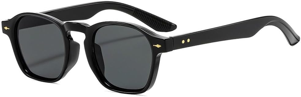 

Модные солнцезащитные очки в форме многоугольника и квадрата для женщин с прозрачными линзами цвета океана, мужские солнцезащитные очки в стиле панк с заклепками SKFGNX, Black Grey