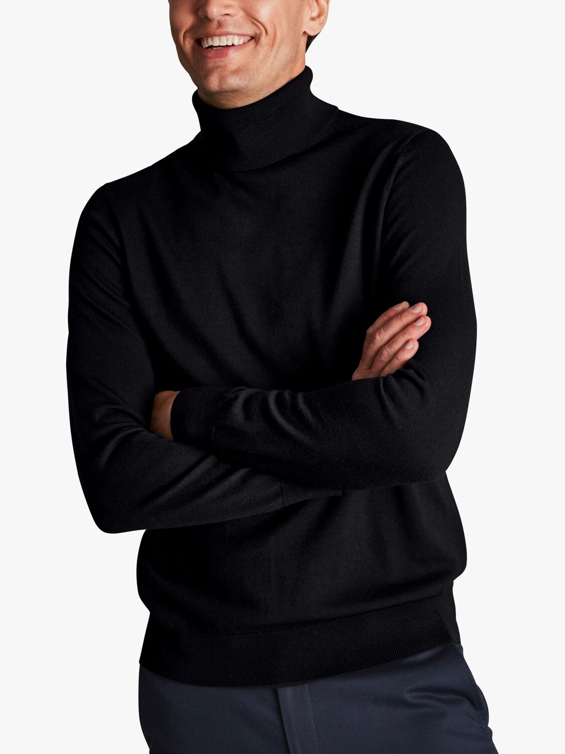 

Джемпер Charles Tyrwhitt из мериносовой шерсти однотонный, черный