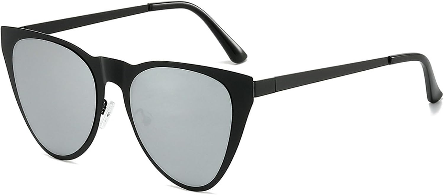 

Винтажные большие женские солнцезащитные очки «кошачий глаз», модные зеркальные очки с защитой от УФ-излучения UV400, мужские солнцезащитные очки для активного отдыха, путешествий и вождения mincl, Silver