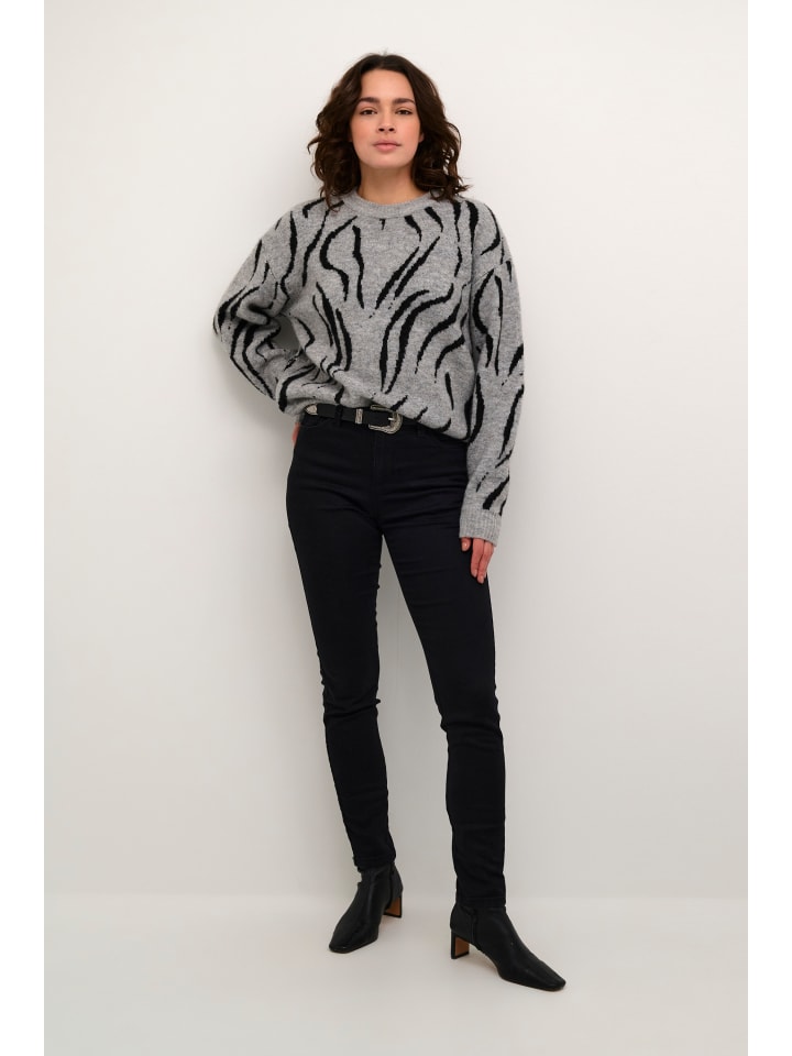 

Kaffe Свободный вязаный свитер KAbillie серого меланжевого/черного цвета