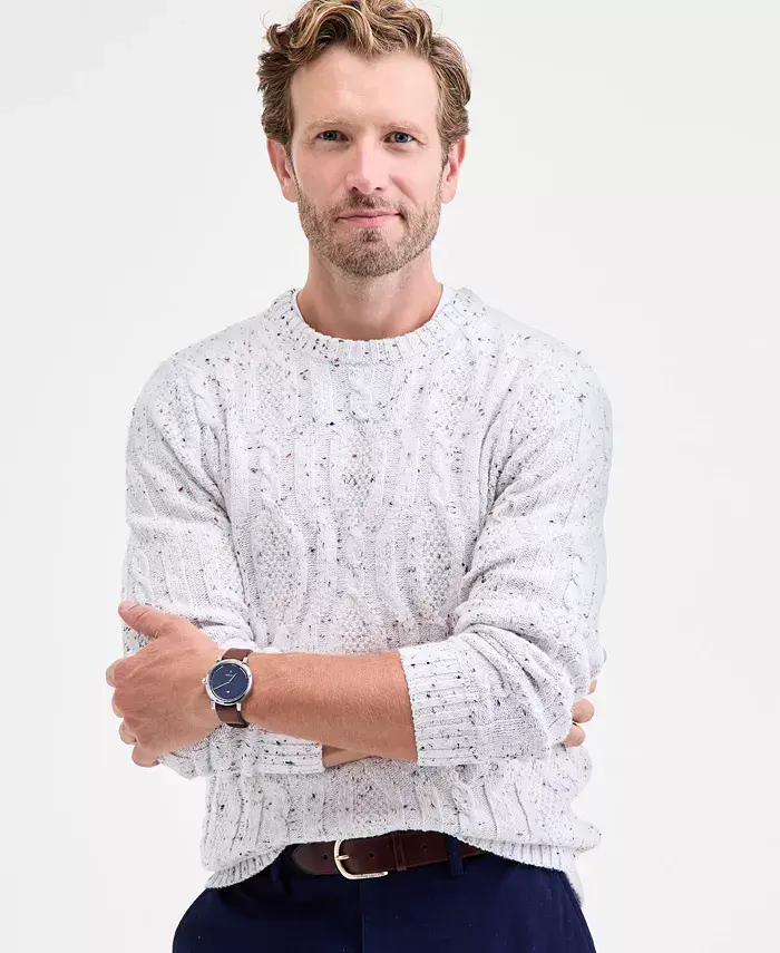 

Мужской свитер Donegal с косой вязкой Club Room, загар/бежевый