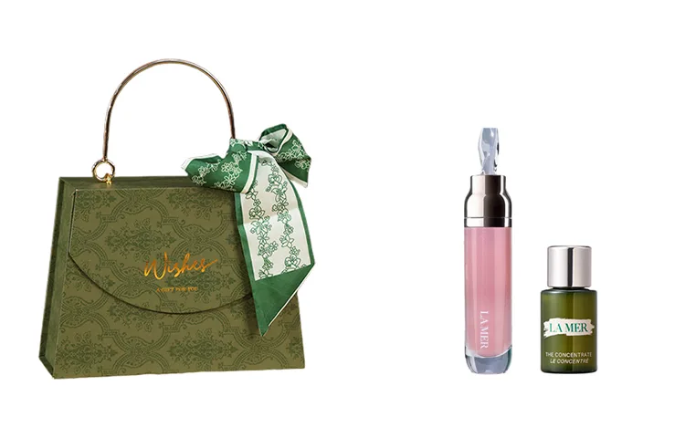 LA MER Набор образцов Mori Style Box из двух предметов для увлажнения и восстановления, La Mer Lip Gloss 7ml + Concentrate 5ml