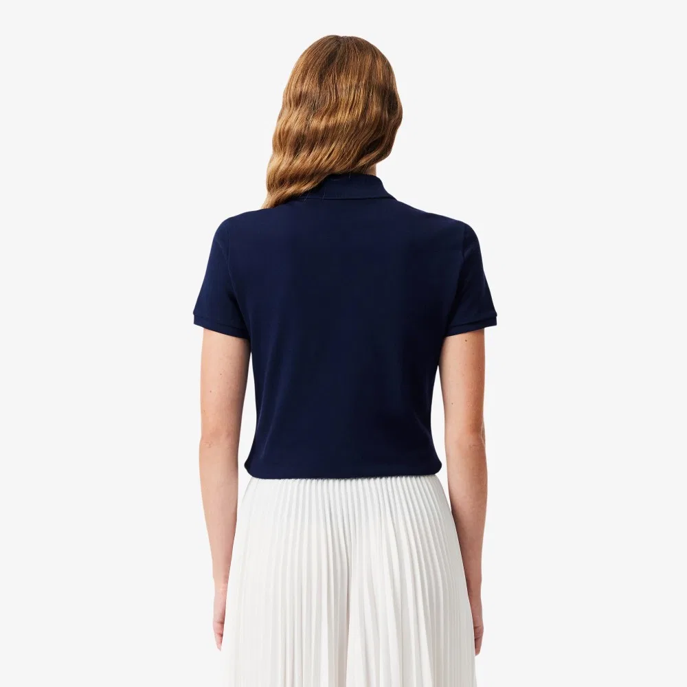 Футболка поло Lacoste облегающая, тёмно-синяя — фото 3