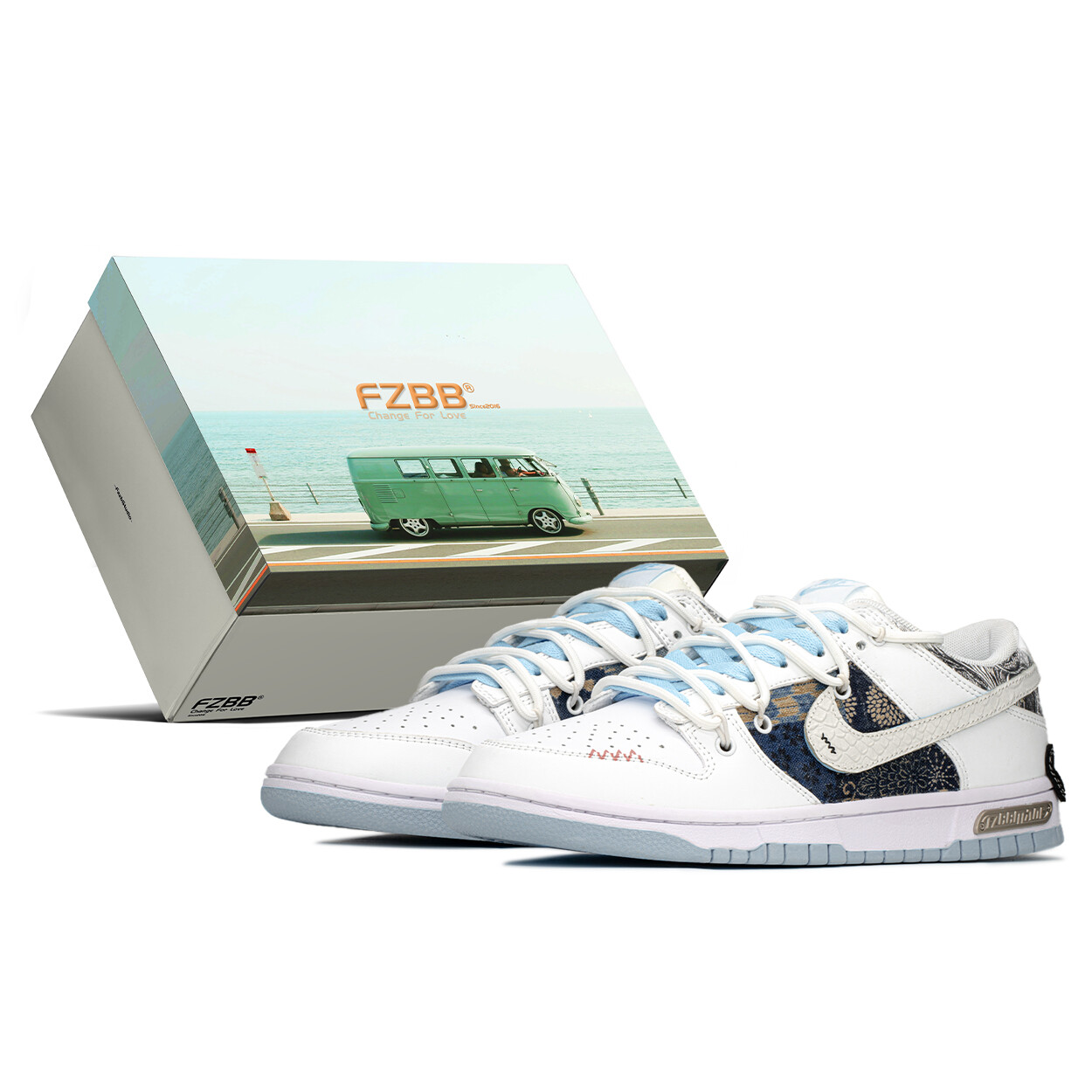 

Кроссовки Nike Dunk Skateboard Shoes Men Low-Top White Blue, Синий, Кроссовки Nike Dunk Skateboard Shoes Men Low-Top White Blue