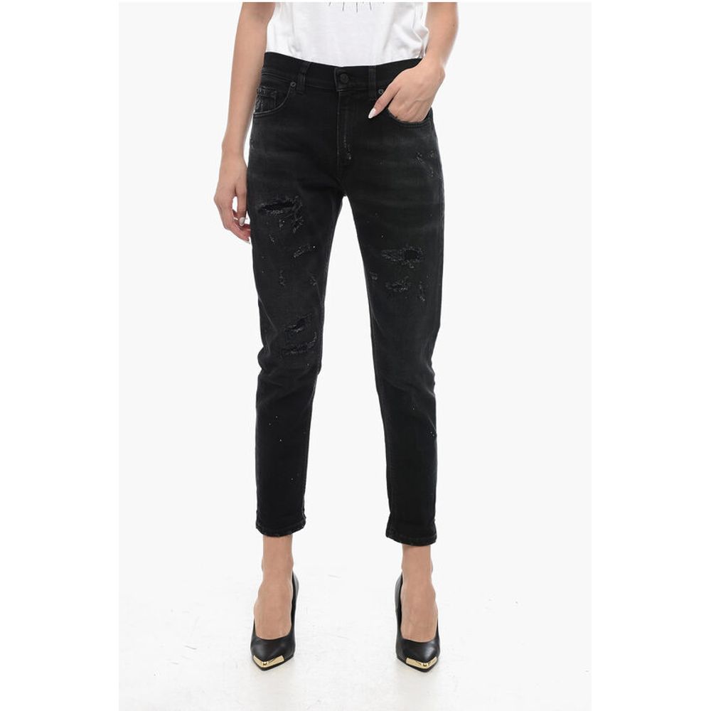 

Черные хлопковые джинсы Деним Dondup, Black