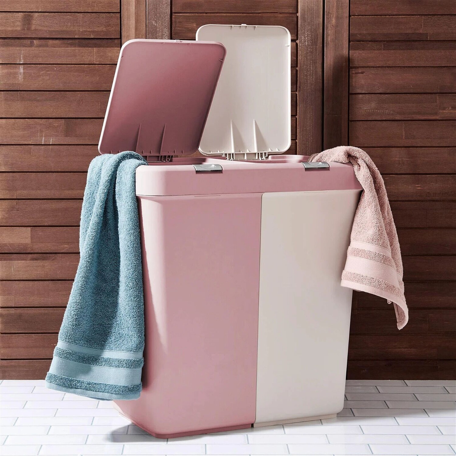 

Корзина для белья Motek Duo Laundry - розовый/белый - 80 л