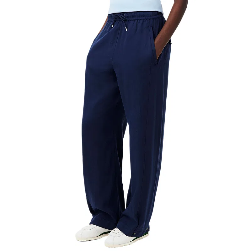 Брюки повседневные женские LACOSTE Navy Blue, прямые, средней посадки — фото 4
