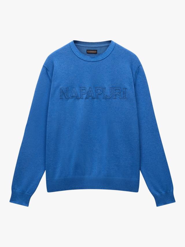 

Амбровый вязаный джемпер из хлопка Napapijri, Ultra Marine