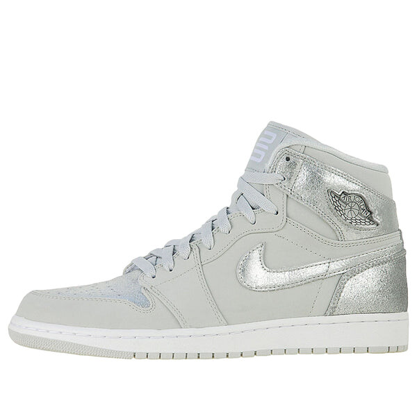 

Кроссовки 1 ретро высокие серебристые Air Jordan, серый
