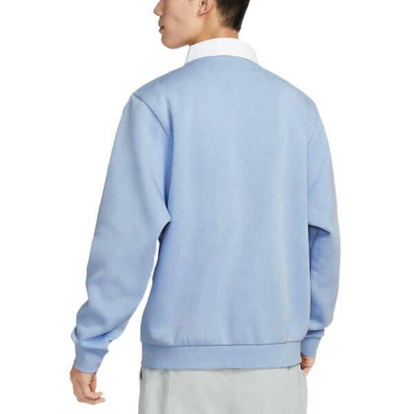 Футболка Nike Club Fleece Hoodie Polo Shirt 'Blue', синий — фото 4