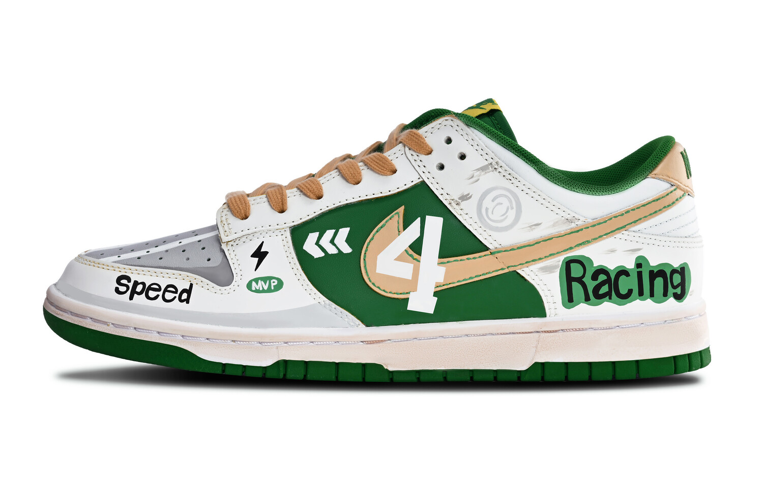 

Кроссовки Nike Dunk Skateboarding Shoes Men Low-top White/yellow/green, белый