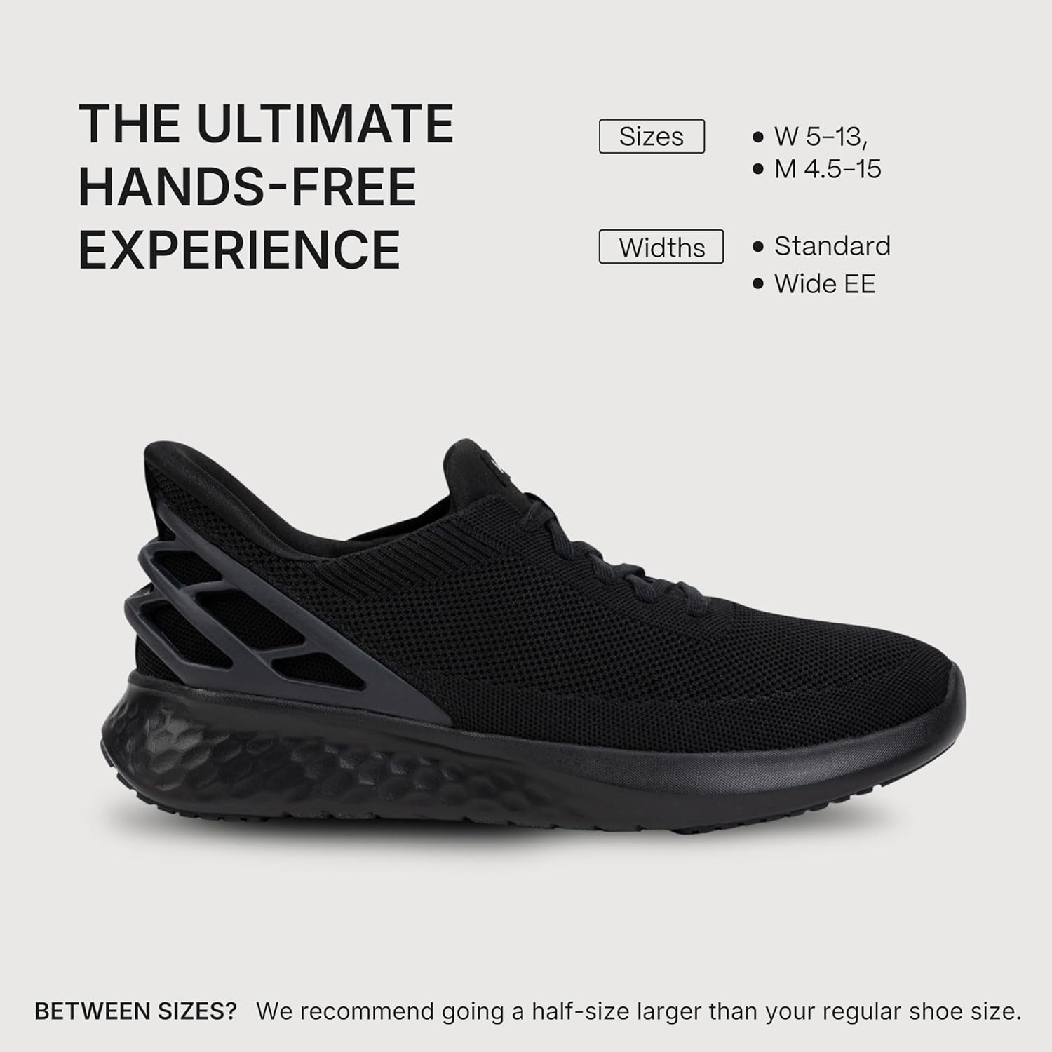 Кроссовки Kizik Slip On: Athens- удобные для носки весь день, без ручного застегивания, дышащий верх из трикотажа, мужские и женские прогулочные туфли с поддержкой свода стопы, черный — фото 4
