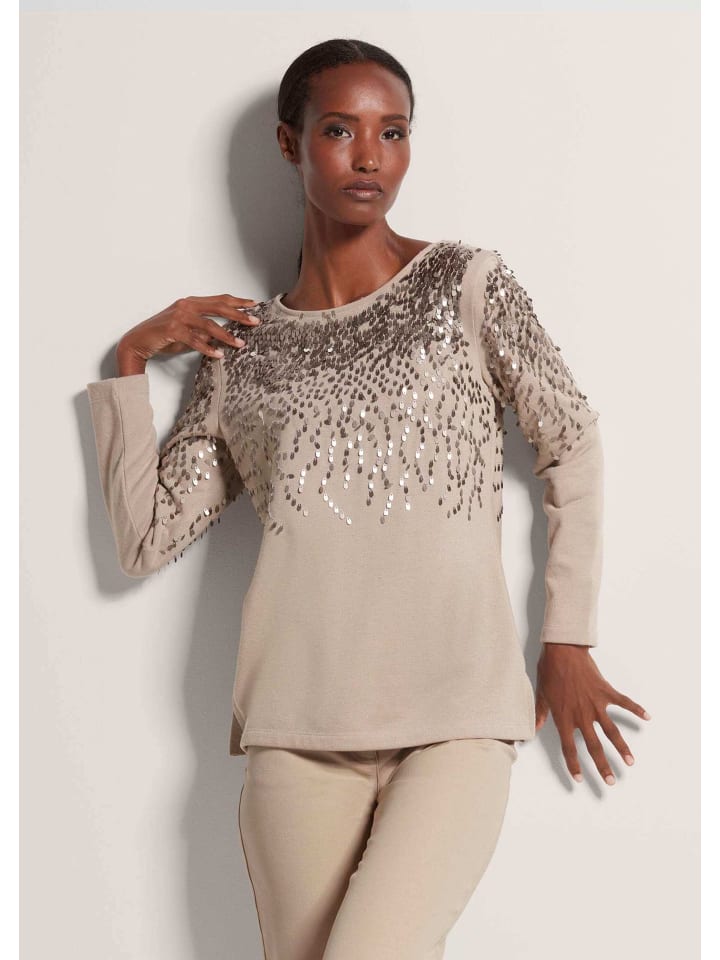 

MADELEINE Блестящий топ с мерцающими деталями в берберско-золотых тонах