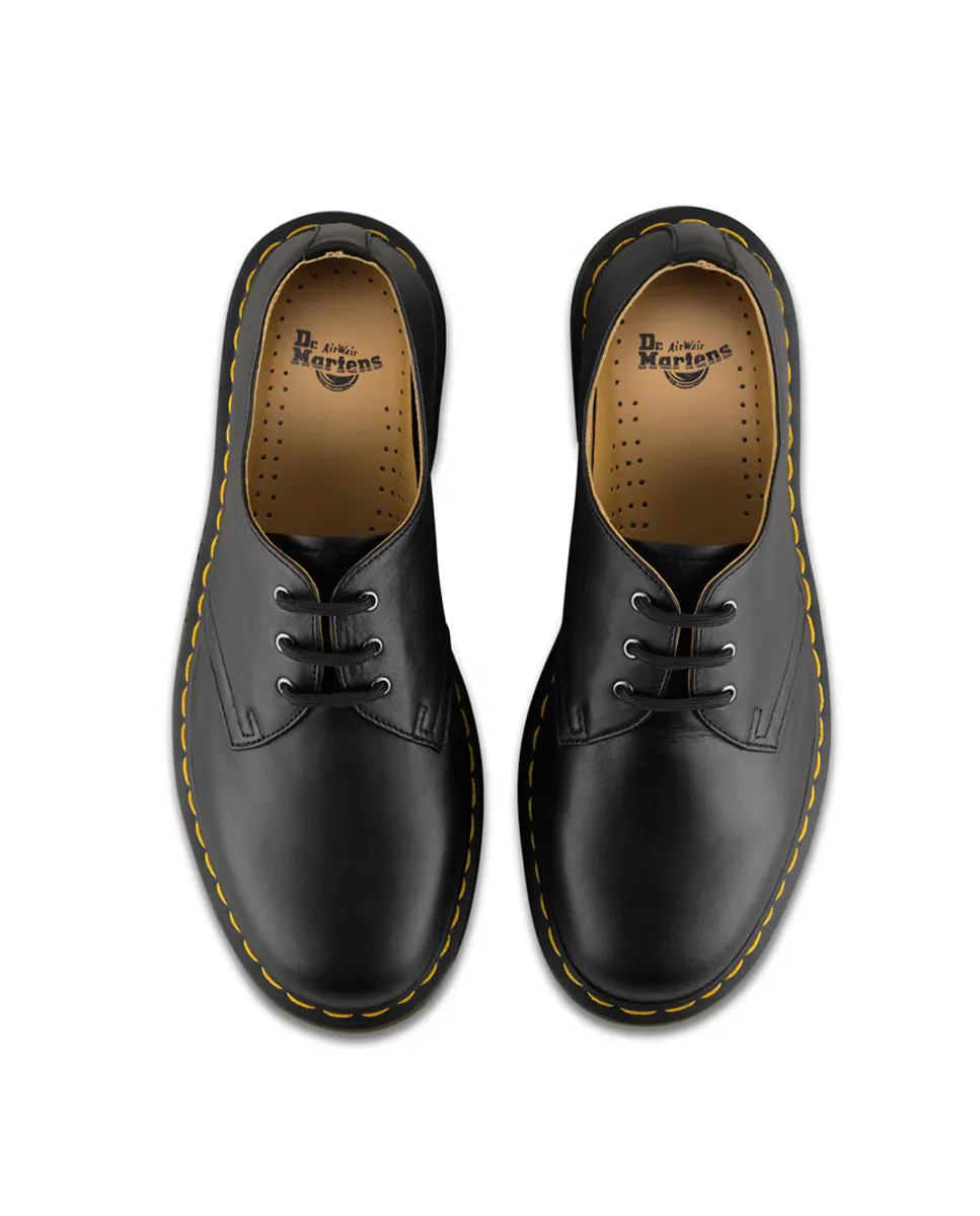 Туфли унисекс на шнуровке из черной кожи с желтой строчкой Dr. Martens, черный — фото 3