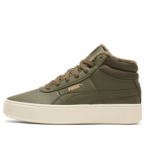 Кроссовки vikky stacked high board shoes olive green Puma, зеленый