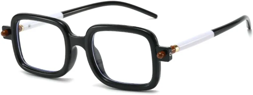 

Модные квадратные солнцезащитные очки для женщин, защита от УФ-излучения UV400, винтажные заклепки, мужские панк-очки, прозрачные с градиентом UATXTAU, Black Clear