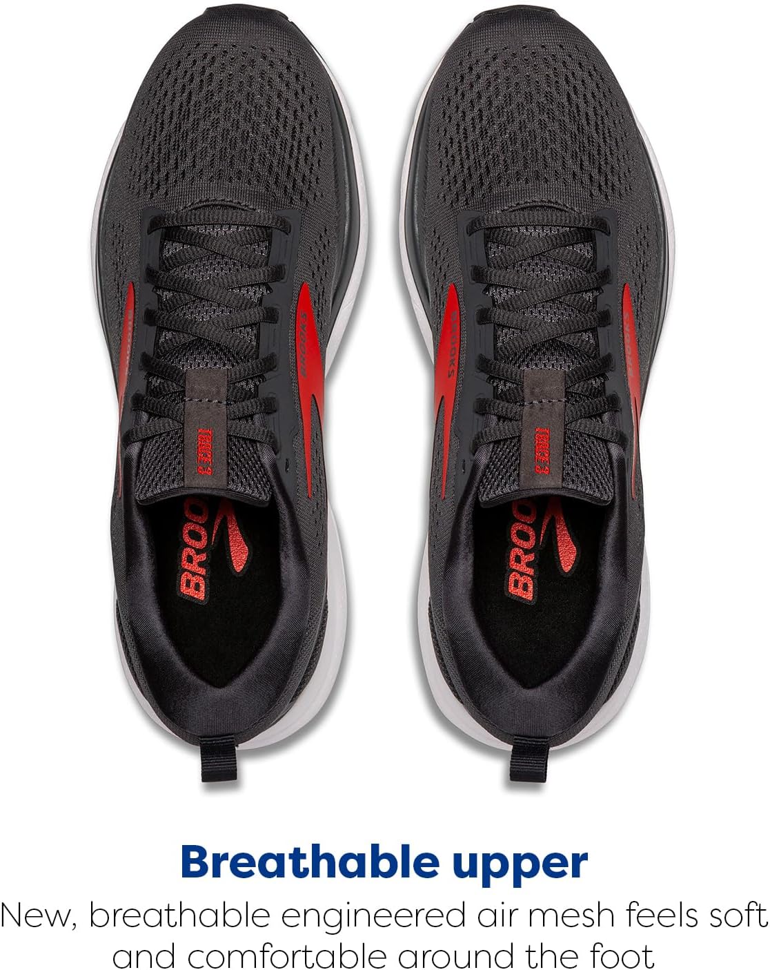 Мужские нейтральные беговые кроссовки Brooks Trace 3, белый/красный — фото 4