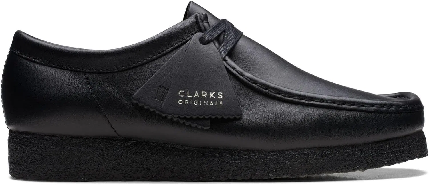 Ботинки Clarks Wallabee, черная кожа — фото 2