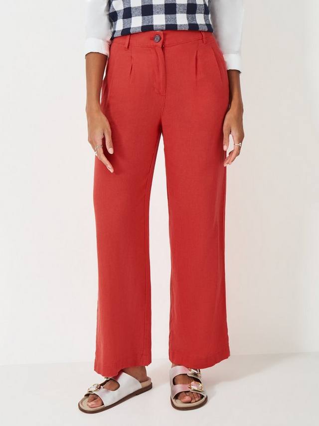 

Широкие брюки с высоким содержанием льна Crew Clothing, Red Wine